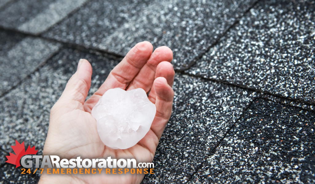 Big hail that fell on roof and caused damage