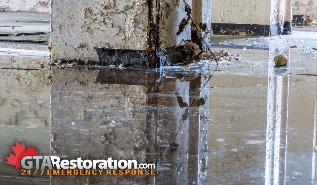 Emergency flooding in basement might require a restoration company