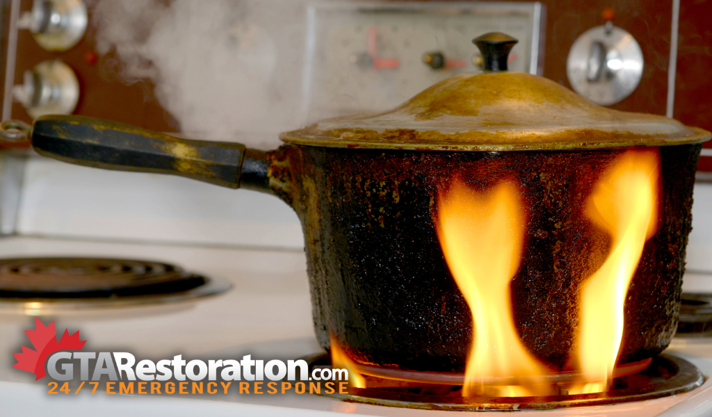 Grease fires can occur from frying in the kitchen