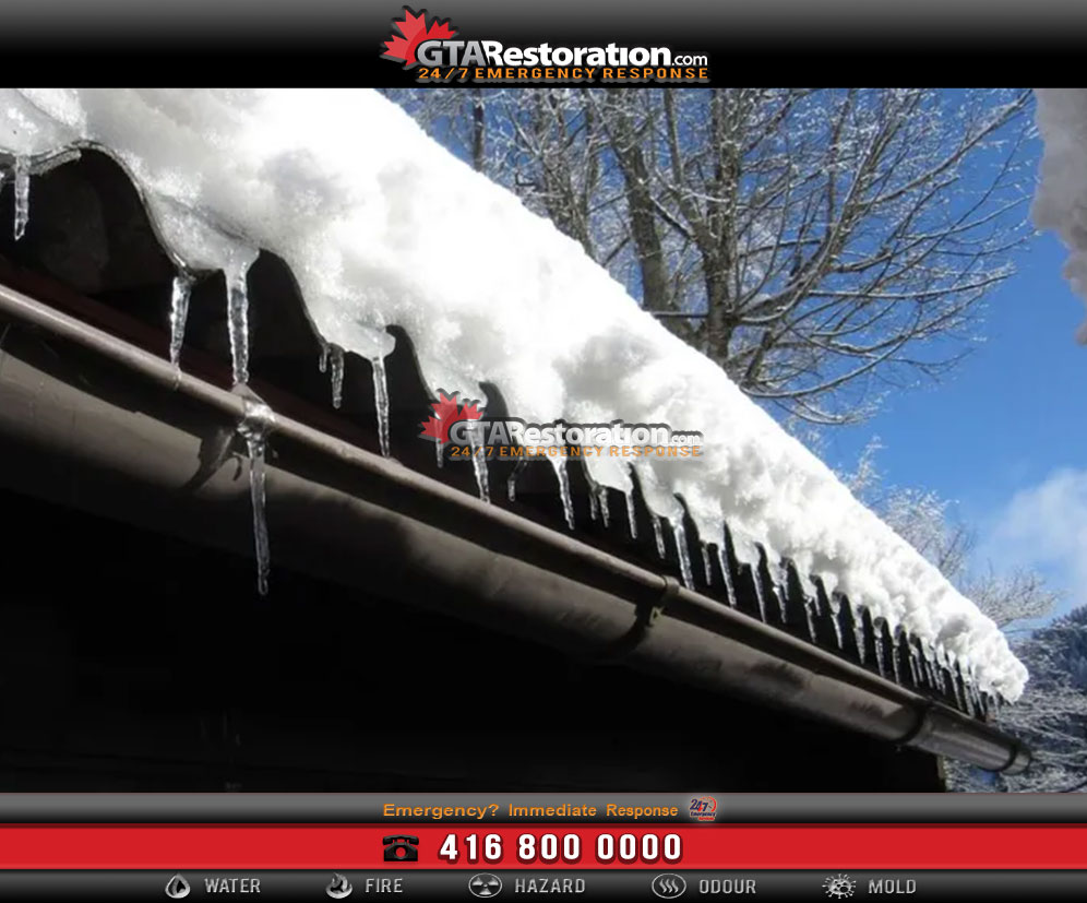 Ice dams, emergency roof repair, property damage form ice dem