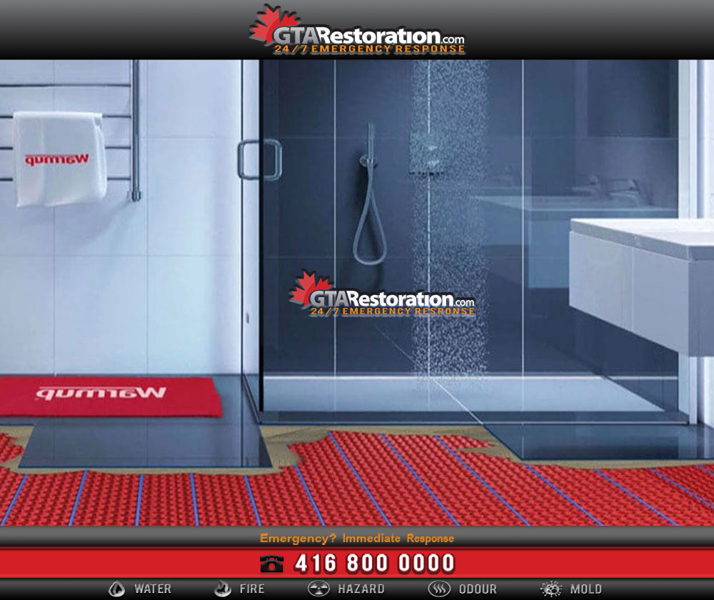 Radiant floor heating system can prevent bathroom mold