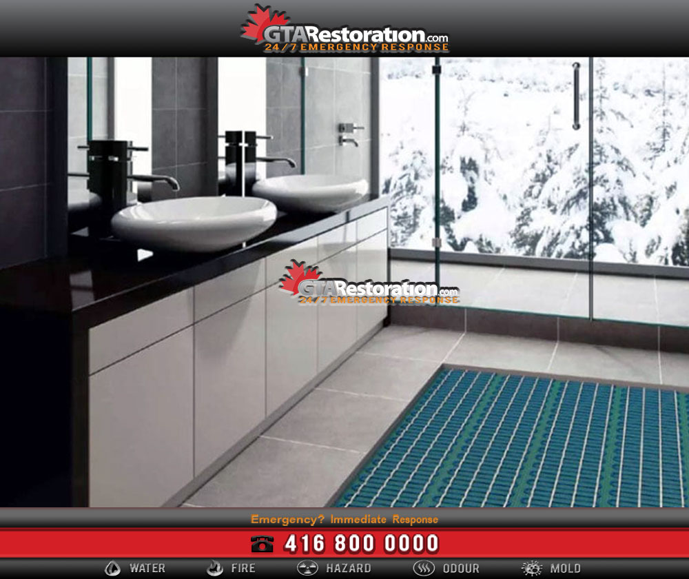 Radiant floor heating system in bathroom will prevent mold growth!