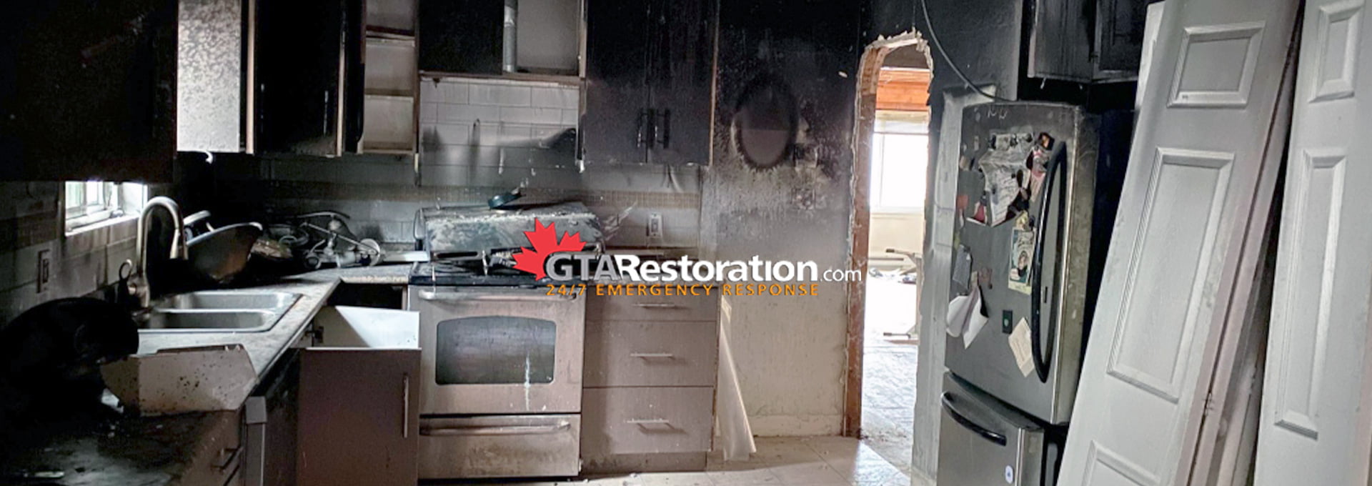 Fire restoration service location, fire restoration cleanup and remediation